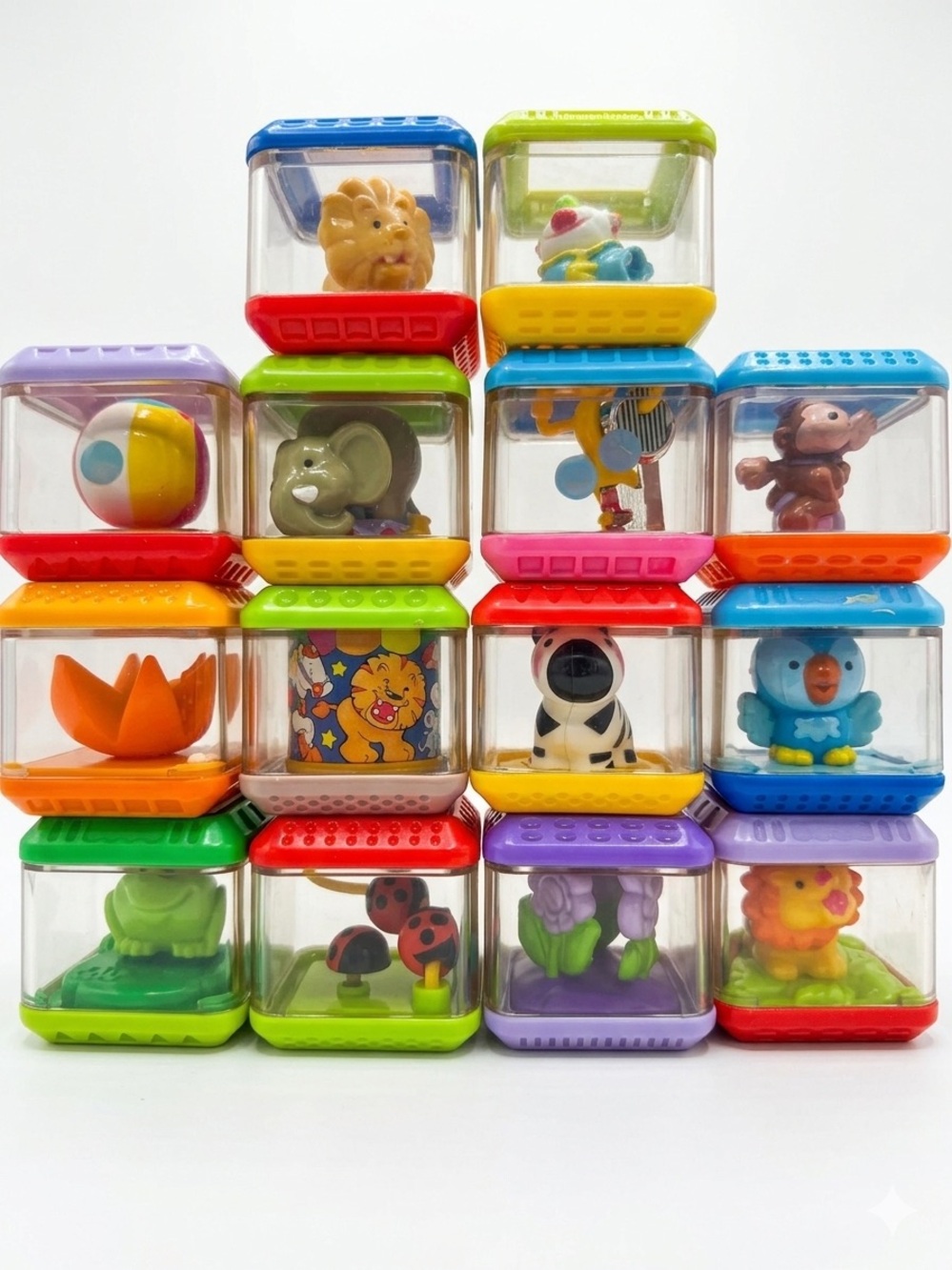 FISHER-PRICE Peek-A-Blocks & Roll-A-Rounds Huge 21pc Sensory Lot! - Picture 3 of 4
